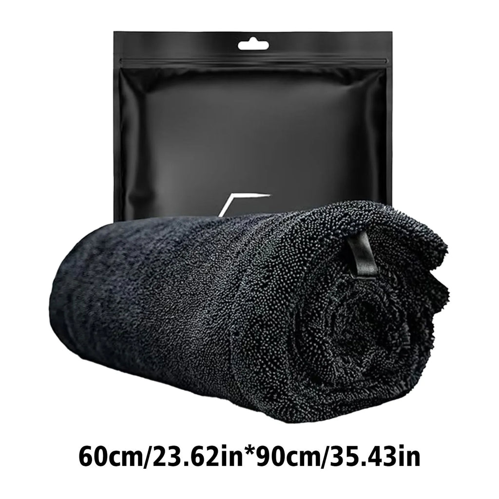 Premium Black Microfiber Twisted-Loop Towels for Car Cleaning Multifuntion Professional Super Soft Car Cleaning Drying Cloth