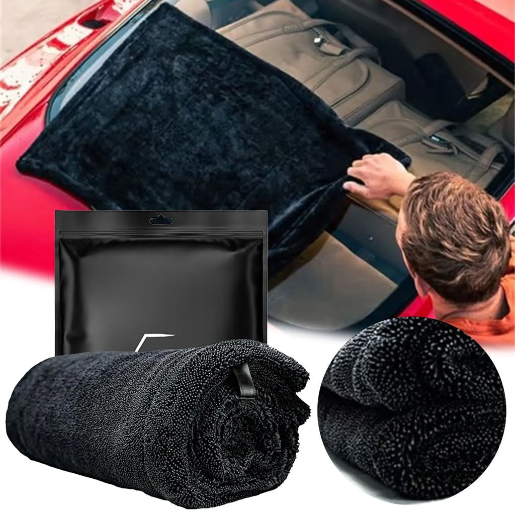 Premium Black Microfiber Twisted-Loop Towels for Car Cleaning Multifuntion Professional Super Soft Car Cleaning Drying Cloth