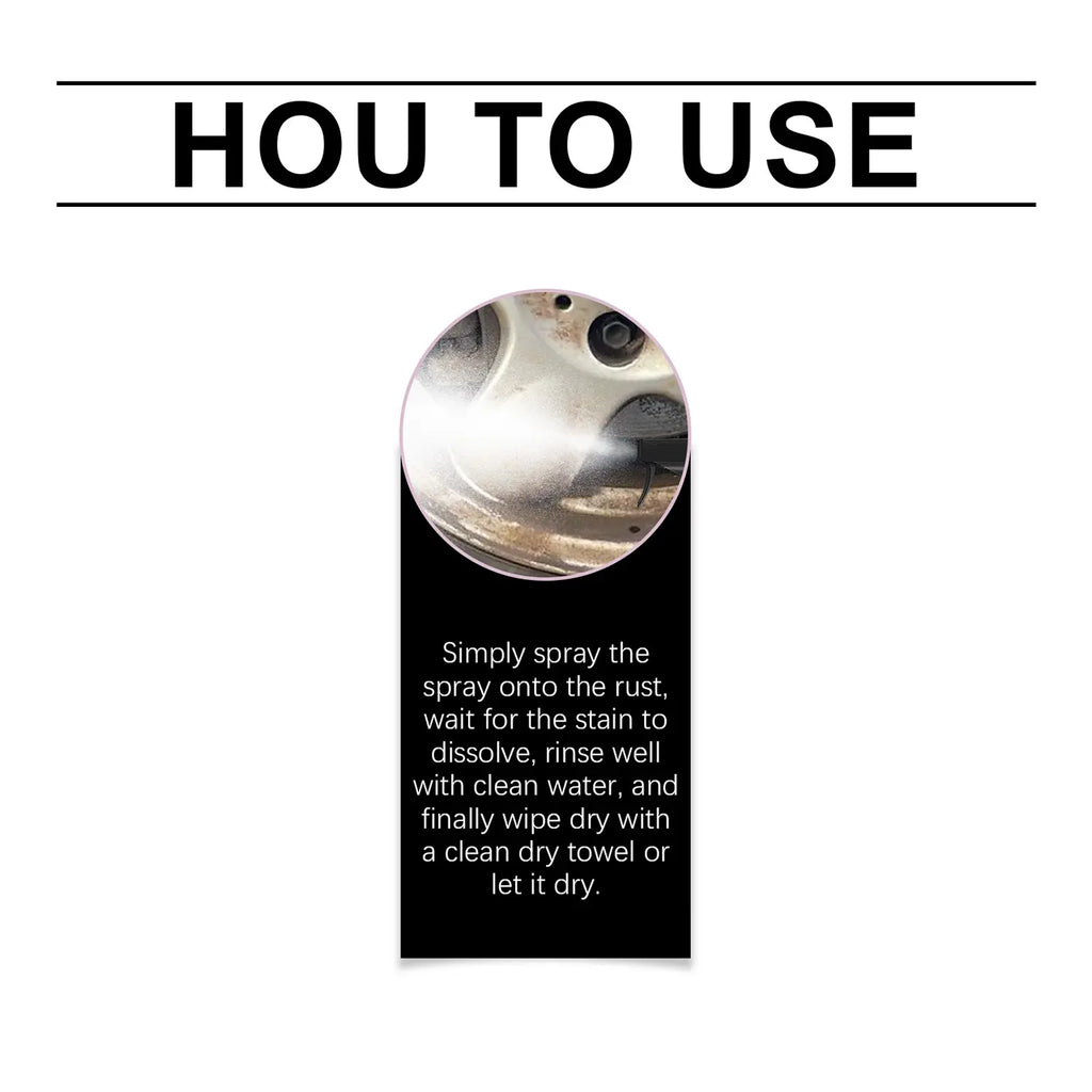 120ML Automotive Rust Remover Spray - Fast-Acting Iron & Rust Cleaner for Wheels, Rims, Metal Surfaces - Car Detailing, Detailing Products Chemicals - Safe for Most Automotive Finishes, Cars, Motorcycles