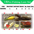 Fishing Lure Kit Soft and Hard Bait Set Gear Layer Minnow Metal Jig Spoon for Bass Pike Crank Tackle Accessories with Box