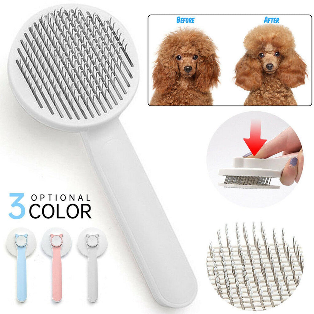 Pet Self Cleaning Cat Brushes, Cat Grooming Brush for Dogs Cats for Long Haired & Short Hair Gently to Remove Loose Undercoat, Mats Tangled