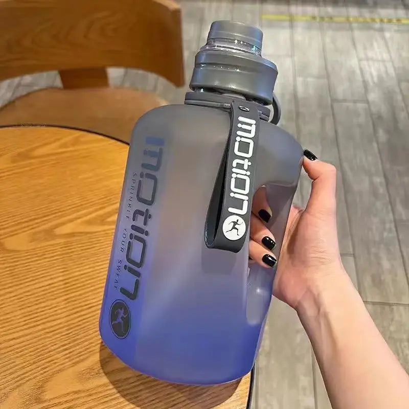2.4 Liter Sports Water Bottle with Straw Large Capacity Fitness with Scale Gradient Kettle Outdoor Plastic Portable Water Bottle