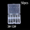 Fishing Hooks Carbon Steel Strong Sharp Silver Circle Fishhook 3#-12# Jig Barbed Pesca Portable Lure Bait Tackle 50-1600Pcs/Box